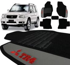 Jogo de Tapetes Carpete Pajero Tr4 2002 2015 Preto Bordado 5 Peças Jogo de Tapetes Carpete Pajero Tr4 2002 2015 Preto Bordado 5 Peças