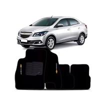 Jogo de Tapetes Carpete Preto Chevrolet Prisma 2013 Até 2018 5 Peças Requinte - C02059