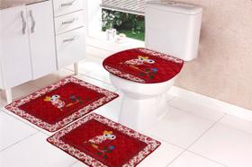 Jogo de Tapetes de banheiro - vermelho