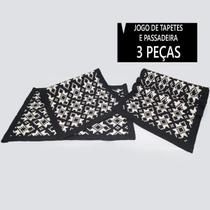 Jogo de Tapetes Jacarta Edição Especial Preto - 3 Peças Jogo de Tapetes Jacarta Edição Especial Preto - 3 Peças