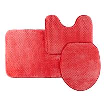 Jogo De Tapetes P/ Banheiro 03 Pçs Antiderrapante Soft Macio Ponto - Camaria