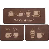 Jogo de Tapetes P/ Cozinha Menu C/3 Peças Café/Bule Jolitex