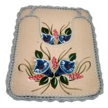 Jogo de Tapetes para Banheiro com Crochê de Linha Floral Antiderrapante