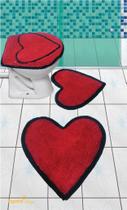 Jogo De Tapetes Para Banheiro Formato Coração - Frufru - Tapete Shop