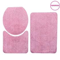 Jogo de Tapetes para Banheiro kit com 3 Peças em algodão Antiderrapante pelo baixo