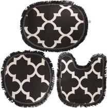 Jogo De Tapetes Para Banheiro Rustico Simple Com Franja Preto 3 Peças Antiderrapante Antibacterias Jogo De Tapetes Para Banheiro Rustico Simple Com Franja Preto 3 Peças Antiderrapante Antibacterias