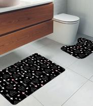 Jogo De Tapetes Para Banheiro Wevans Preto
