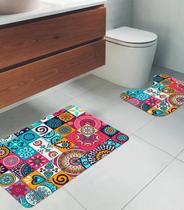 Jogo De Tapetes Para Banheiro Wevans Rosa