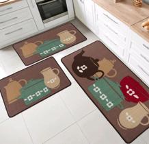 jogo de tapetes para cozinha bule de cha quadrado