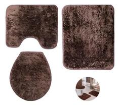 Jogo de Tapetes Peludos Banheiro Antiderrapante 3 peças Jogo de Tapetes Peludos Banheiro Antiderrapante 3 peças