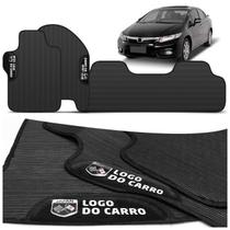 Jogo de Tapetes PVC Compatível New Civic 2007 a 2011 Com Logo Bordado Concept 3D 3 Peças