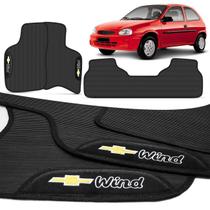 Jogo de Tapetes PVC Corsa Hatch Wind 1994 a 2002 Preto Logo Bordado Concept 3D 3 Peças - SP