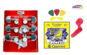 Jogo de Tarraxa de Aço para Violão Blindada MXT + Acessórios