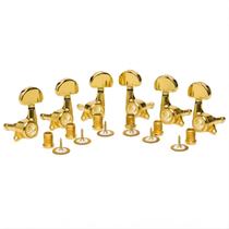 Jogo de Tarraxas Dourada Meia Lua Com Trava Thida 18 Dentes 3+3 Jogo de Tarraxas Dourada Meia Lua Com Trava Thida 18 Dentes 3+3