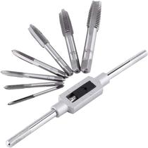 Jogo de Tarraxas e Macho HSS 8 Peças Lorben Abrir Roscas M3 a M12 Manopla Universal