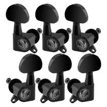 Jogo De Tarraxas Meia Lua Thida Preta Para Guitarra Violão 3x3