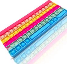 Jogo de teclado pop de tamanho grande, brinquedo Fidget Push Bubble Popper, Bubble Sensory Popper Fidget Relief Toy Pack para crianças e adultos com TDAH (teclado Macaron)