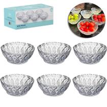 Jogo De Tigela De Vidro Redonda Para Sobremesa Bowl Malaga Com 6 Peças 350ml