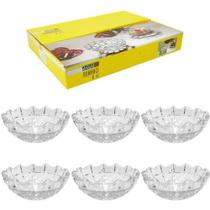 Jogo de tigela de vidro redonda para sobremesa romance com 6 pecas 180ml 11,5cm de ø - FREECOM