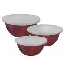 Jogo De Tigelas Com Tampa Inox German 3 Peças Hauskraft Jogo De Tigelas Com Tampa Inox German 3 Peças Hauskraft