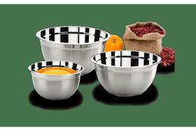 Jogo de Tigelas Inox 3 Peças Suprema Brinox Jogo de Tigelas Inox 3 Peças Suprema Brinox