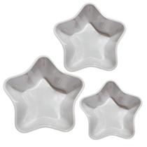 Jogo De Tigelas Melamina Branca Estrela 3 Peças Jogo De Tigelas Melamina Branca Estrela 3 Peças