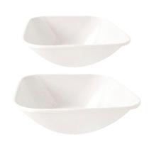 Jogo De Tigelas Melamina Quadrada Branca 2 Peças