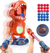 Jogo de Tiro com Dinossauro Móvel Toy EagleStone - Pistola com Bomba de Ar