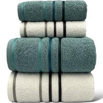 Jogo de Toalha 04 Peças -Azul Claro/Branca- Porti Maxx - (02 Banho + 02 Rosto) - LMpeter Jogo de Toalha 04 Peças -Azul Claro/Branca- Porti Maxx - (02 Banho + 02 Rosto) - LMpeter