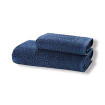 Jogo de toalha 1 banhão + 1 rosto felpudo liso jacquard provença-dohler