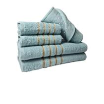 Jogo de Toalha 2 Banho 2 Rosto 1 Piso - 5pçs Coleção Montreal 100% Algodão Verde