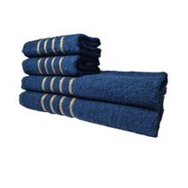 Jogo de Toalha 2 Banho 2 Rosto - 4pçs Coleção Montreal 100% Algodão Azul