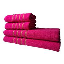 Jogo De Toalha 2 Banho 2 Rosto - 4pçs Luxo Montreal Rosa