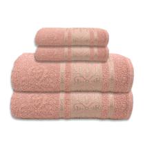 Jogo de Toalha 4 Peças - Banhão - Felpuda - Munique - 100% Algodão - Mafratex Cor: Rose Jogo de Toalha 4 Peças - Banhão - Felpuda - Munique - 100% Algodão - Mafratex Cor: Rose