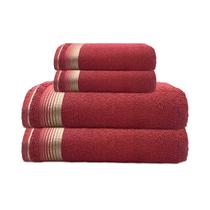 Jogo de Toalha 4 Peças - Banhão - Luxo - 100% Algodão - BRK Cor: Goiaba