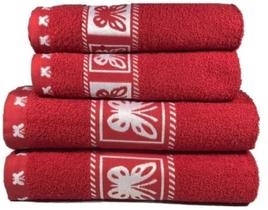 Jogo de toalha 4 peças banho e rosto toque macio super macio ótima qualidade resort hotel 100% algodão-vermelho