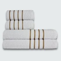 Jogo De Toalha 4 Peças Coleção Montreal 100% Algodão feito na cor Branco