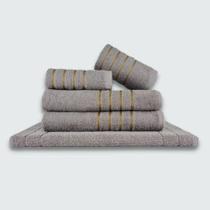 Jogo de Toalha 5 peças Coleção Montreal 100% Algodão Cinza