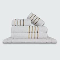 Jogo De Toalha 5 Peças Coleção Montreal 100% Algodão produzido na cor Branco