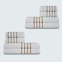 Jogo De Toalha 8 Peça Coleção Montreal 100% Algodão Branco.