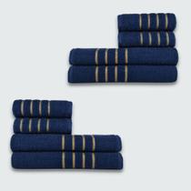 Jogo de Toalha 8 peças Coleção Montreal 100% Algodão Azul Jogo de Toalha 8 peças Coleção Montreal 100% Algodão Azul