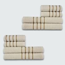 Jogo de Toalha 8 peças Coleção Montreal 100% Algodão Bege