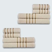 Jogo De Toalha 8 Peças Coleção Montreal 100% Algodão Bege