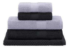 Jogo De Toalha Banhão Buddemeyer 5 Peças Fio Canelado Penteado Cinza Jogo De Toalha Banhão Buddemeyer 5 Peças Fio Canelado Penteado Cinza