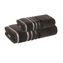 Jogo de Toalha Banhão e Rosto Lumina Unika Karsten Cinza Carbono Fio Penteado