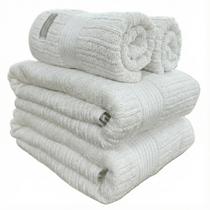 Jogo De Toalha Banhão Gigante Buddemeyer Fio Penteado Canelado 4pçs Algodão Macio