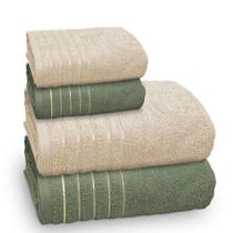 Jogo De Toalha Banhão Golden 4 Peças Gramatura 500 Verde Bandeira/cereal
