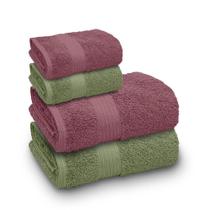 Jogo De Toalha Banhão Indiana Intense 100% Algodão 4 Peças Gramatura 600 Alecrim/orquídea