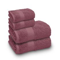 Jogo De Toalha Banhão Indiana Intense 100% Algodão 4 Peças Gramatura 600 Orquídea