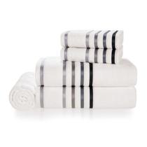Jogo de Toalha Banhão Lumina 5pcs Branco / Cinza